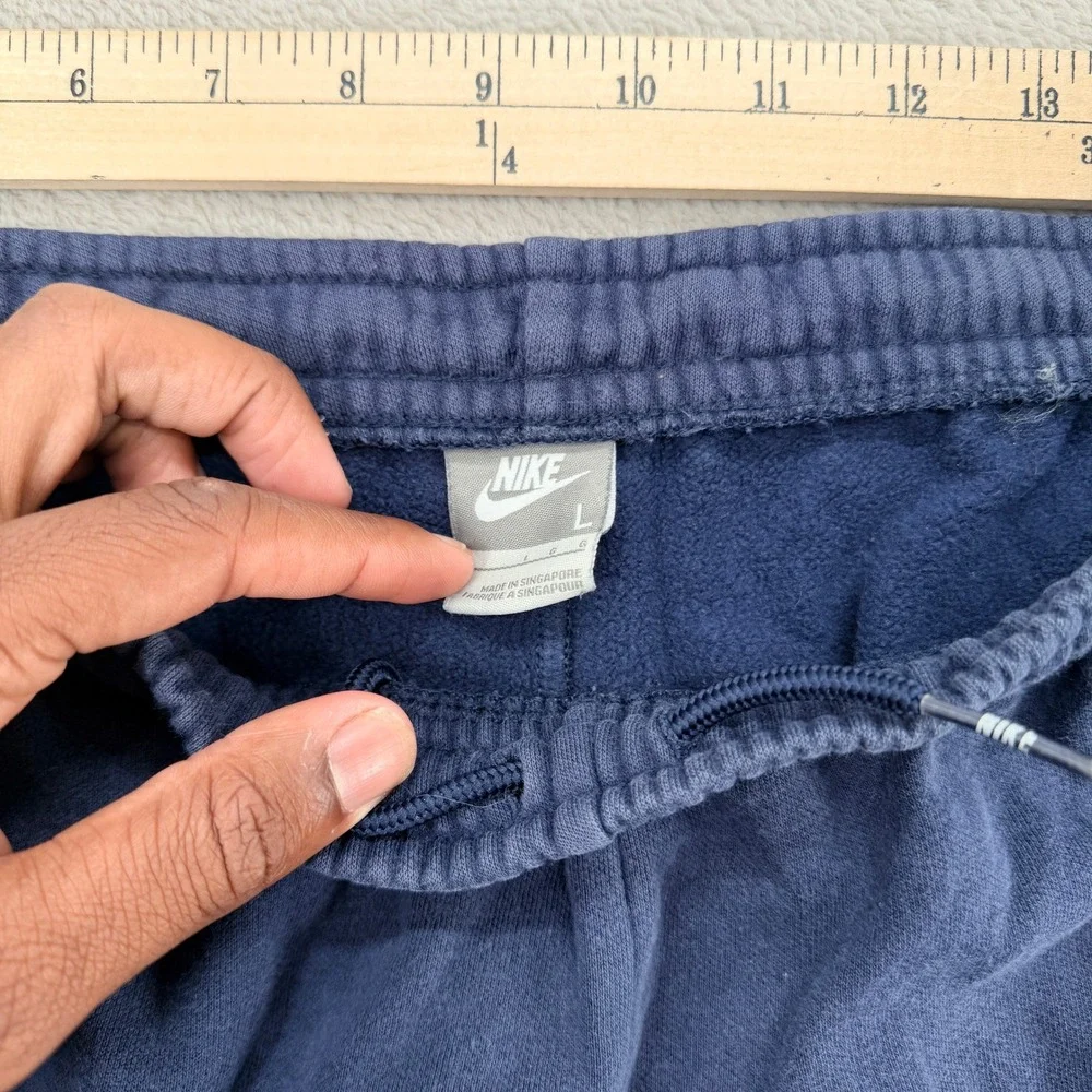 VTG Y2K Nike Sweatpants Mens L‎ Blue Fleece Straight Leg Fleece Lounge Athletic